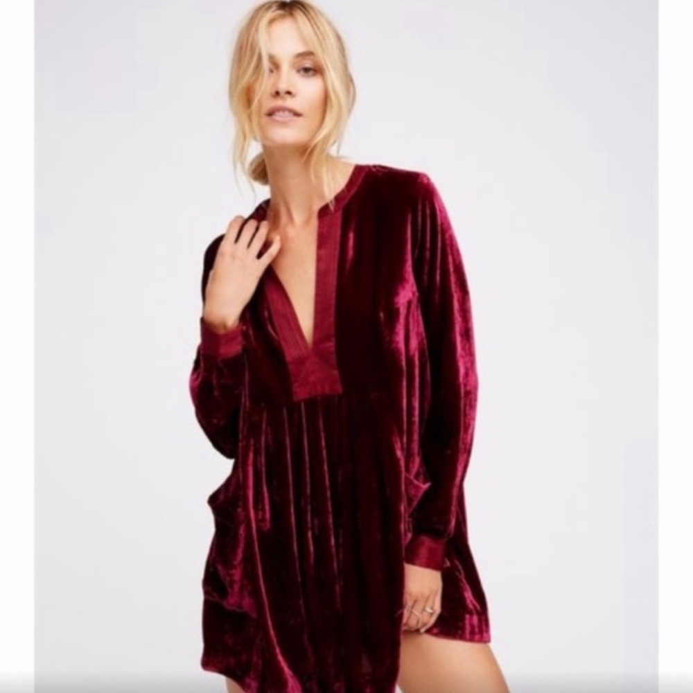 Red Choose Me Velvet Mini Cocktail Dress  Size xs